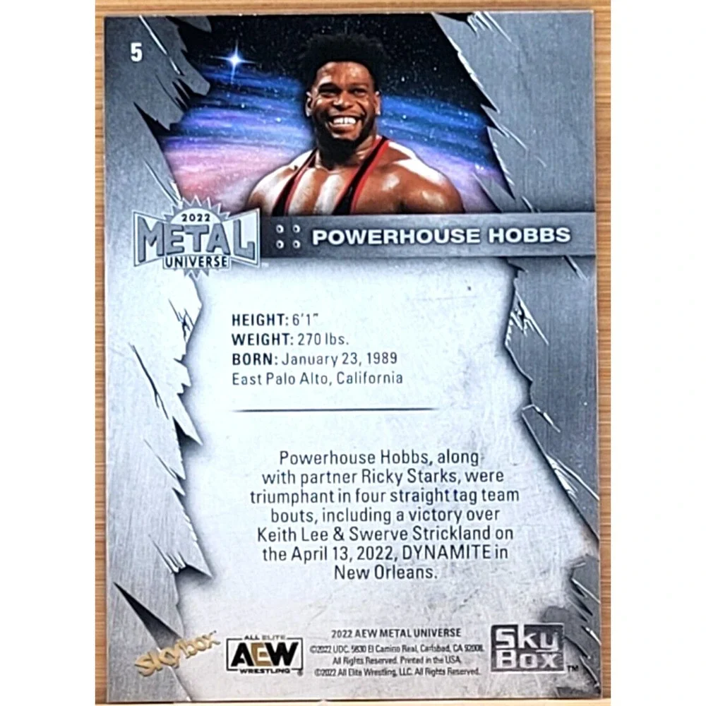 2022 UPPER DECK AEW METAL‎ UNIVERSE POWERHOUSE HOBBS BLUE SPECTRUM